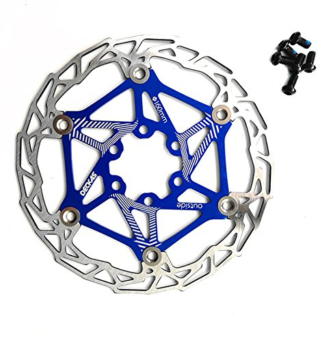 Edelstahl Floating Fahrrad Bremse, 160 mm Bremsscheibe Mountainbike-Teil mit Schreiben, blau