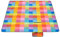 SONGMICS GCM61C, Coperta da Picnic, in Pile, Impermeabile Unisex-Adult, Quadrati Rossi + Blu, 195 x 150 cm