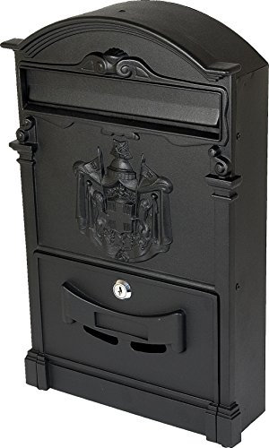 Buzón, diseño inglés con escudo, color negro