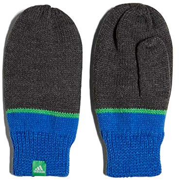 adidas Kinder Stripy-DJ2275 Handschuh, Dark Grey Heather/Blue/White, S