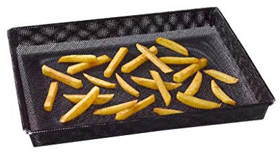 Durandal Backblech - Grillpfännchen - Ofenblech - Schmortopf - Pizzablech - Grillschale - Auflaufform - Lochblech Backofen - Fettfreies Heißluft-Garen - Pommesblech für Backofen (28x35x4cm)
