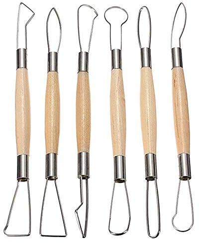 Gasea Double Ended Wooden Clay Carving Tools Kit Ribbon Cutter Sculpting
