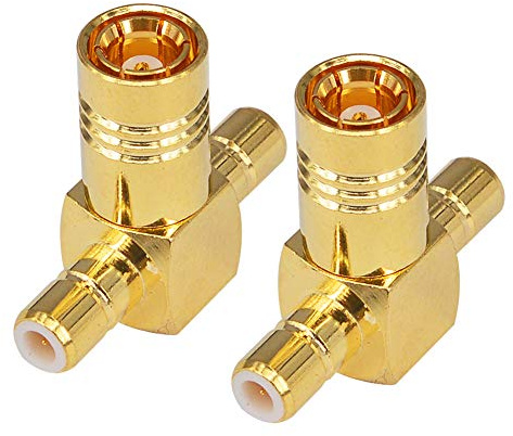 YILIANDUO DAB Adapter SMB Buchse-2 SMB Stecker vergoldet 2 Stück | DAB T-Splitter niedrige Verluste. Ideal für Autoradio, Satellitenradio, Sirius XM, GPS, DAB+ und Antennenanlagen.