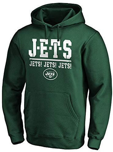 Fanatics NFL Football Hoody New York Jets Hometown Jets! Jets! Jets! Hooded Sweater Pullover (S)