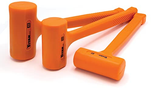 Titan 63143 3-Piece Dead Blow Hammer Set, Includes 1lb, 2lb & 3lb with Non-slip Diamond Textured Handles, Spark & Rebound Resistant