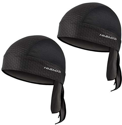HASAGEI Bandana para Hombre y Mujer, pañuelo para la Cabeza, para Motero, Gorra para Bicicleta, Parte Inferior elástica, Transpirable, Absorbe el Sudor, de Secado rápido