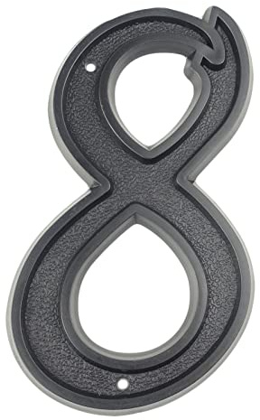 Plaque Maison Flottante 3D Grands Chiffres Plaques Immatriculation Porte ExtéRieur 139mm Signalisation ExtéRieure D'Adresse LaquéE Noire Digital à Visser pour BoîTe Aux Lettres La Rue (8)