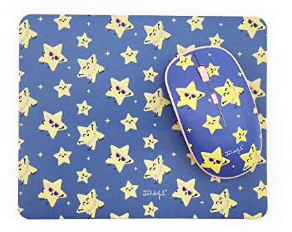 WONDEE Set 2-in-1 Mouse Wireless e Tappetino per Mouse con Design Stellare - Prodotti Ufficiali di Mr. Wonderful - Regali originali per ragazze e donne