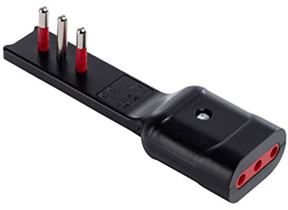 ADATTATORE ULTRAPIATTO SPINA 10A 2P+T/PRESA 10A 2P+T NERO SERIE EMILIA FLAT