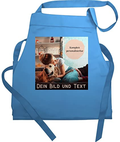 Geschenk mit Namen personalisiert by Shirtracer - Schürze - Erwachsene - Foto Bild Geschenk I Dein Bild und Text