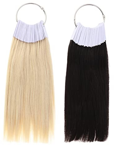 FOMIYES Anneaux De Couleur De Cheveux Humains Véritables 30 Pièces 3 Degrés De Couleur Naturel Formation En Coiffure Salon Planches à Cheveux