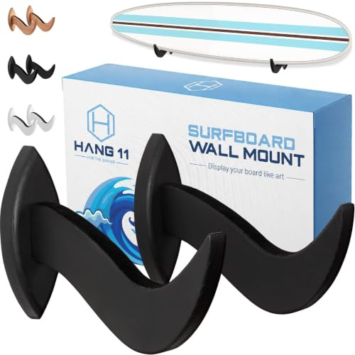 Hang 11 Surfboard Wandhalterung,Rack für Surfboard, Snowboard, Longboard, Skateboard, Wakeboard, der perfekte Ständer zum Präsentieren Ihrer Boards, horizontaler Aufhänger zur Aufbewahrung