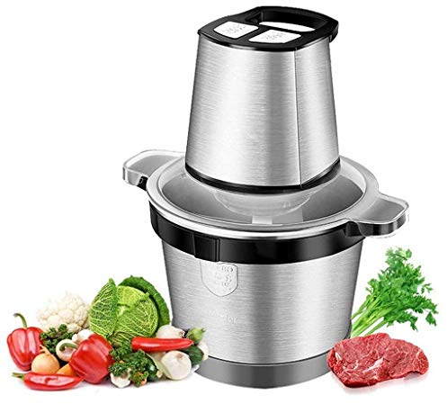 TVSKWMRQ Procesador de Alimentos eléctrico, picadora de Carne y Alimentos, tazón de Recubrimiento, licuadora, picadora para Carne, Verduras, Frutas y nueces