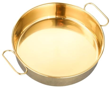 Amosfun Abendessen Platte Edelstahl Doppel Griffe Große Fisch Platte für Kalte Nudeln Snack Tablett Servieren