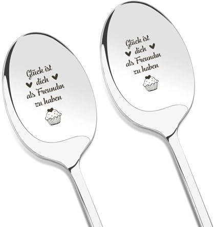 Beste Freundin Geschenke, 2 Stück Edelstahl Löffel Freundschaftsgeschenk | Sentimentales Andenken‑Geschenk, ideal für Geburtstag, Feiertage, Weihnachten und Überraschungen für BFF