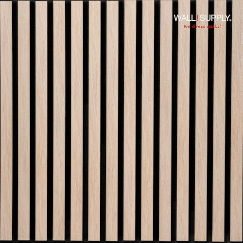 Wall!Supply UltrAcoustic Eco Tile in Natural Oak - 3D Acoustic Polystyrene Wall Panels - Easy DIY Installation – Natural Oak Wood Look Finish - Set of 6 Panels (10.87 sq ft)