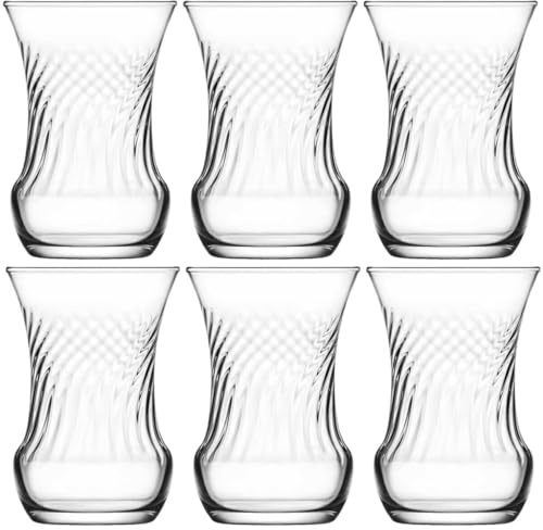 Queensway Home & Dining 105ml Tea Glasses Arabian Luxury Style Coffee Shots Mini Mug with Versatile Use Made of Durable Glass Set of 6