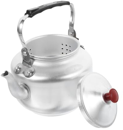 Generic Portable Aluminum Teapot 0.8l Filter for Home and Outdoor Use Lightweight Metal Kettle for Camping and Stovetop Cooking Random Color