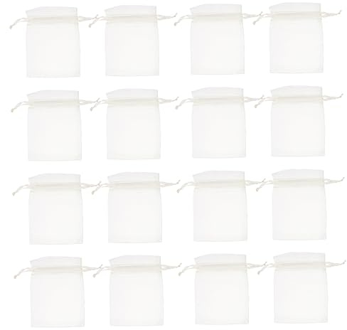 KOMBIUDA 100stücke Organza-geschenktüte mit Kordelzug Transparent Dünn aber Reißfest für Süßigkeiten Kekse und Kleine Geschenke
