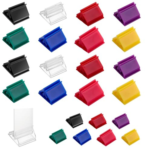 CIATBYYJ 24 Pcs Plastic Game Card Stands, Multi-Color Place Card Holders, Anti-Slip Games Piece Holder for DIY, Board Game, Party, Mark, Game Pieces, Favor