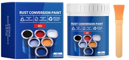 Weatherproof Rust Converter Paint for Metal,Rust Conversion Paint,Anti Rust Paint with Brush,Water-Based Metal Rust Inhibitor Multi-Color Industrial Paint,Long-Lasting Rust Prevention & Protection