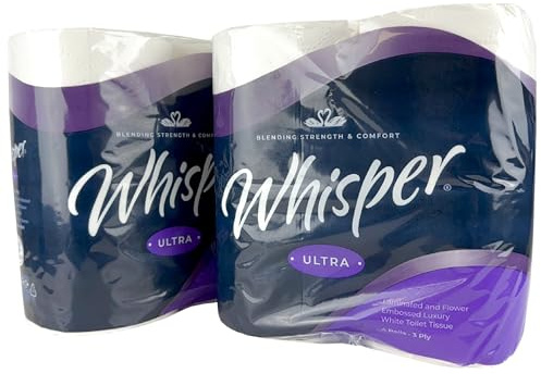 IDEAL 365 Whisper Ultra Embossed Luxury Toilet Roll 3 Ply (40 Rolls) - 4 Rolls Per Pack x 10