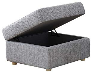 BGKASYHI Contenitore Pieghevole con Gambe in Legno, Sgabello in Lino, Sgabello con Imbottitura in Spugna Altamente Elastica (60X80X40cm)