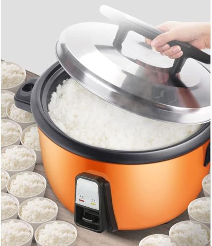 Cuociriso per Mensa Commerciale da 8-45 Litri Cuociriso di Grande capacità con Padella Antiaderente per Hotel, Ristoranti, Mense, Scuole, Orange, 45L