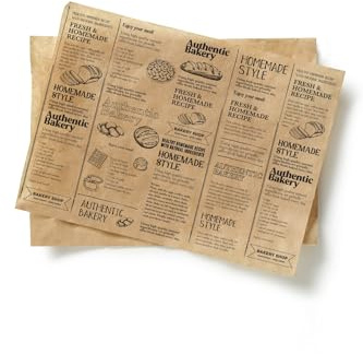 Inoverse Deli Paper 25x33 cm – 50 Blatt Fettabweisendes Einschlagpapier – Zeitungspapier, Sandwich, Burger Papier & Wachspapier für Lebensmittel, Butterbrot, Käse, Pommes Gastronomie & BBQ