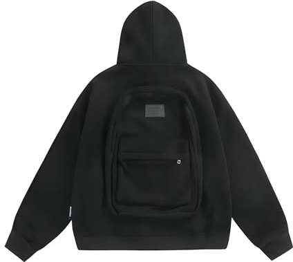 Oryvandel Felpa con Cappuccio Unisex, Felpa con Zaino Incorporato, Zip Hoodie Leggera con Cerniera, Stile Casual da Viaggio per Uomo e Donna