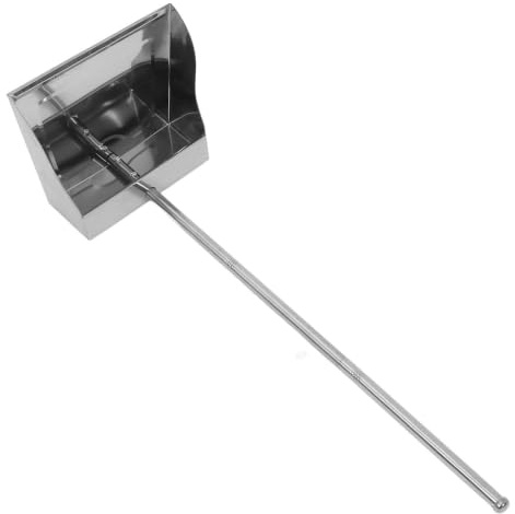 HONITANO Pala Metálica para Basura de Acero Inoxidable, Recogedor Alto | Plata, Uso Interior y Exterior, Gran Capacidad y Agarre Cómodo, Recogedor Aceitunas