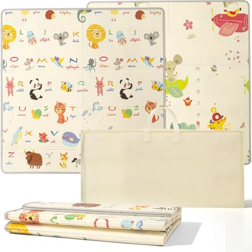 Baby Play Mat 150 x 150 cm, Foldable Waterproof Reversible Foam Mat