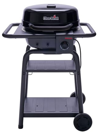 Char-Broil Patio Bistro E2Coal Barbecue électrique avec alimentation hybride et option charbon de bois, TRU-Infrared, jusqu'à 370 °C, pour balcon et terrasse