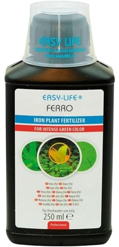 Easy Life Ferro – 250 ml Flüssiger Eisen-Dünger für Aquarium-Pflanzen, unterstützt gesundes Wachstum, kräftige Pflanzenfarbe, einfach anzuwenden, sicher für Fische