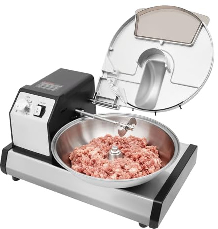 Robot da cucina professionale, 5 l, 250 W, 1500 giri/min, in acciaio inox, 45,4 kg/h, spina UE per ristoranti hotpot, mense, argento