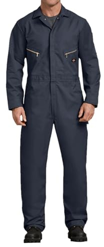 Dickies Deluxe Twill Long Sleeve Coverall Overol de utilidades de Trabajo, Color Azul Marino Oscuro, L (Alto) para Hombre