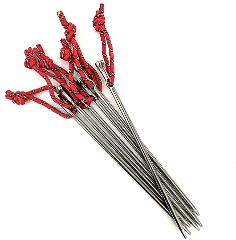 Vargo Titanium Ultralight Nail Peg (6 Pack) | Größe:15.2 cm L x 0.4 cm D (152mm x 4mm) | Gewicht:8.5g (8g) | T-110