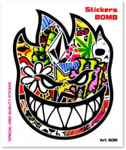 4R Quattroerre.it 6136 Sticker Bomb Aufkleber Gesicht, 10 x 12 cm