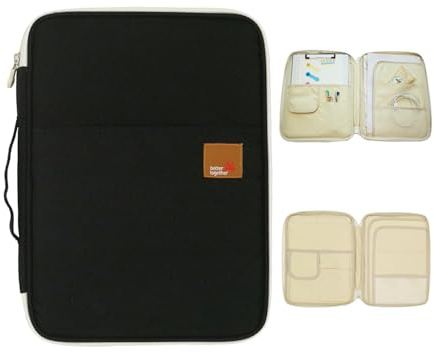 mygreen Segeltuch Portfolio Schreibmappe Tablettasche Ordnungsmappe Tragbare Aktenmappe mit Reißverschluss Dokumententasche für Kleingeräte Handy Tablet iPad Papier Notizbuch Stift Rotwein
