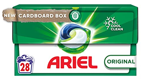 Ariel All-in-1 PODS®, Washing Liquid Laundry Detergent Tablets/Capsules 28 Washes, Original, Brilliant Stain Removal Even In A Cold Wash