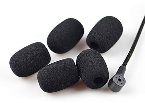 Micro-casque et micro cravate Noir lot de 10 Casque Mousse Microphone Couvre Bonnette anti-vent à filtre anti-pop Microphone Pare-brise Mousse Professionel pour réduire bruit