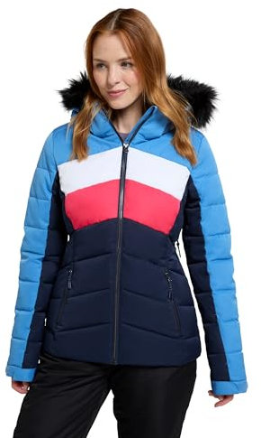 Mountain Warehouse Cascade Womens Padded Ski Jacket - Atmungsaktiver & wasserabweisender Mantel mit Kapuze, Komfortabel -Winter Skiing, Sports & Outdoors Blau Damengröße EU 42