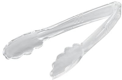 Restaurantware Tongs 10 Pack Of 7 1/2â€ Heavy-Duty Plastic Kitchen Tongs with Scalloped Edges Disposable Clear Serving Utensils for Hot And Cold Foods Catered Events, Weddings, or Buffets