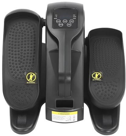 Under Desk Elliptical Machine Electric Cross Trainer Seated Pedal Exerciser, 8 Levels Adjustable Speed/Resistance, Not Require Assembly, with Remote Control and High-Definition LED Display Screen