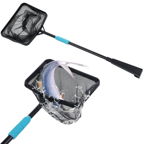 Tressify Deep Net Pool Skimmer with Stainless Steel Adjustable Handle, Pond Leaf Rake for Efficient Debris Removal