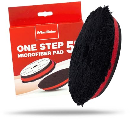 Maxshine 5” Universal Premium One-Step Microfiber Polishing Pad | Ultra-Soft Pad Cuts & Polishes in One Step | Dual EVA Cushion Foam with Hook & Loop Backing | DA & Rotary Polisher Compatible