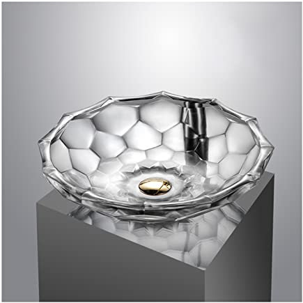 JYBNBBE Lavabo de baño de 18 de Vidrio Templado artístico con Lavabo sobre encimera, A,A