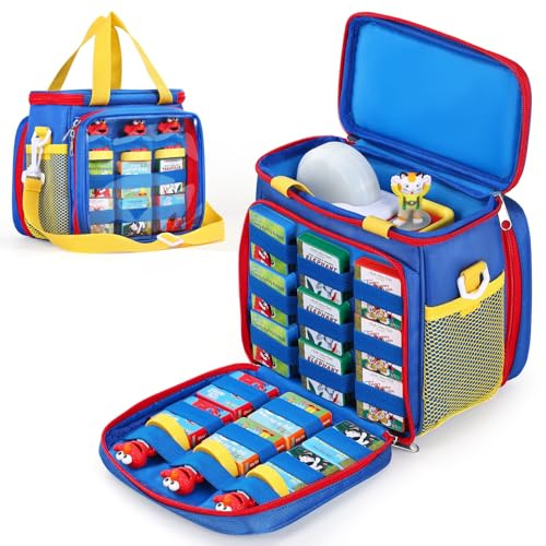 Carrying Case Compatible with Little Tikes Story Dream Machine Books Set | Portable Travel Storage Bag for Story Books, Audio Play & Character with Handle and Shoulder Strap, Compact Design,Blue