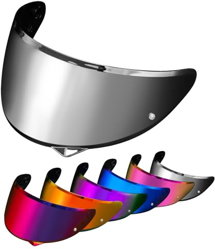 PSLER Hjälmvisir för HJC HJ-34P C10 – speglat hjälmvisir tonat visir motorcykelhjälm tillbehör ersättning (silver)