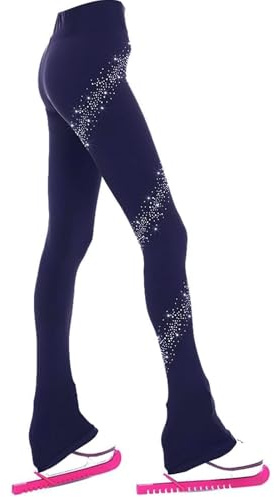 LIUHUO Lange Hose für Damen und Mädchen, zum Üben von Eiskunstlauf, hochwertige warme Strumpfhose, Strass, Kinderskating-Leggings